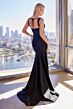 LaDivine CD001 Sweetheart Neck Side Ruffle Dress