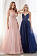 LaDivine CD0154 Strappy Back Lace Bodice Dress