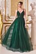 LaDivine CD0154 Strappy Back Lace Bodice Dress