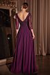 LaDivine CD0171 Three-Quarter Sleeve Chiffon Dress
