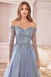 LaDivine CD0172 Long Sleeve Sweetheart Neck Dress