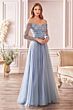 LaDivine CD0172 Long Sleeve Sweetheart Neck Dress