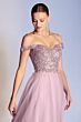 LaDivine CD0177 Glitter Bodice Off The Shoulder Dress