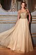 LaDivine CD0177 Glitter Bodice Off The Shoulder Dress