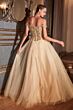 LaDivine CD0177 Glitter Bodice Off The Shoulder Dress