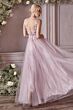 LaDivine CD0181 Floral Bodice Open Back Dress