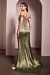 LaDivine CD0186 Lace Corset High Slit Dress