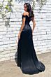 LaDivine CD0186 Lace Corset High Slit Dress