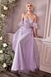 LaDivine CD0191 Detached Sleeves Sheer Corset Dress