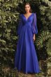 LaDivine CD0192 V-Neck Ruched Bodice Dress
