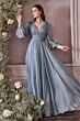 LaDivine CD0192 V-Neck Ruched Bodice Dress
