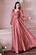 LaDivine CD0192 V-Neck Ruched Bodice Dress