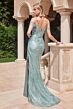 LaDivine CD0193 Cutaway Slit Cold-Shoulder Dress