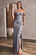 LaDivine CD0193 Cutaway Slit Cold-Shoulder Dress