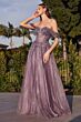 LaDivine CD0198 Off The Shoulder Glitter Dress