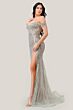 LaDivine CD0203 Off The Shoulder Glitter Dress