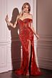 LaDivine CD0203 Off The Shoulder Glitter Dress