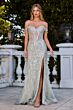 LaDivine CD0203 Off The Shoulder Glitter Dress