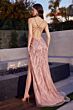 LaDivine CD0206 Strappy Back Side Slit Dress