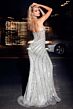 LaDivine CD0216 Plunging Neck Illusion Side Dress