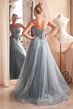 LaDivine CD0217 Notched Neck A-Line Dress