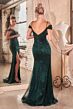 LaDivine CD0219 V-Back Cold-Shoulder Dress
