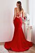 LaDivine CD2219 Scoop Neck Lace-Up Dress