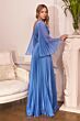 LaDivine CD242 Pleated Angel Sleeve Chiffon Dress