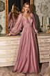 LaDivine CD243 Ruched Bodice Bishop Sleeve Dress