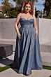 LaDivine CD252 Cowl Sweetheart Glitter Dress