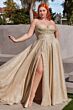LaDivine CD252 Cowl Sweetheart Glitter Dress