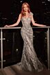 LaDivine CD252 Cowl Sweetheart Glitter Dress