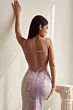 LaDivine CD262 Square Neckline Sequin Dress