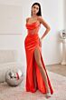 LaDivine CD265 Beaded Neckline Sheer Corset Dress