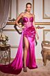 LaDivine CD269 Beaded Slit Illusion Corset Dress