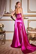 LaDivine CD269 Beaded Slit Illusion Corset Dress