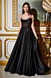 LaDivine CD276 High Slit Sheer Corset Dress