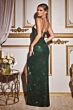 LaDivine CD279 Plunging Neckline Sequin Dress