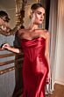 LaDivine CD294 Cowl Neck Sheer Corset Dress