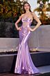 LaDivine CD294 Cowl Neck Sheer Corset Dress