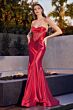 LaDivine CD294 Cowl Neck Sheer Corset Dress