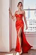 LaDivine CD295 Corset Bodice Drape Skirt Dress