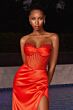 LaDivine CD295 Corset Bodice Drape Skirt Dress