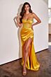 LaDivine CD295 Corset Bodice Drape Skirt Dress