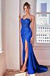 LaDivine CD295 Corset Bodice Drape Skirt Dress