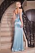 LaDivine CD306 Drape Skirt Peek-A-Boo Neck Dress