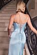 LaDivine CD306 Drape Skirt Peek-A-Boo Neck Dress