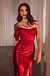 LaDivine CD804 Lace Corset One Sleeve Dress