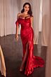 LaDivine CD804 Lace Corset One Sleeve Dress