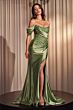 LaDivine CD804 Lace Corset One Sleeve Dress